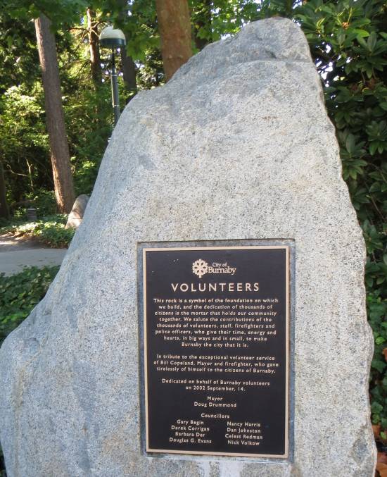 Burnaby volunteer monument