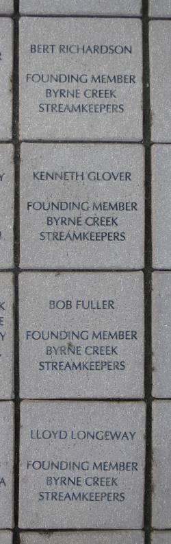 Byrne Creek Streamkeepers founders paving stones