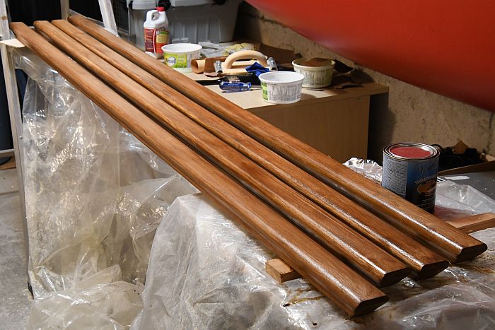 staining handrails