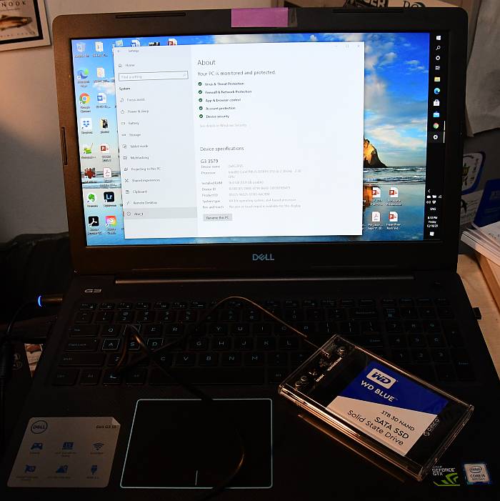 dell g3 notebook ssd