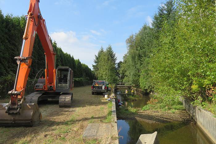 byrne creek sediment pond cleanout burnaby bc