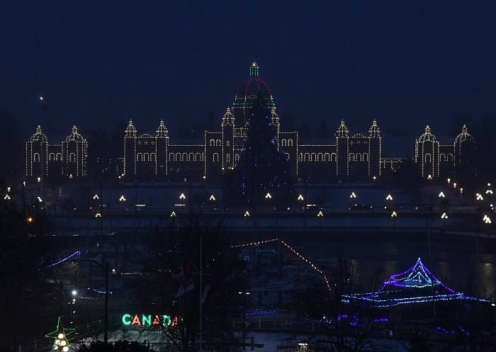 bc legislature at night victoria bc