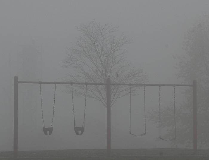 foggy swings Taylor Park Burnaby BC