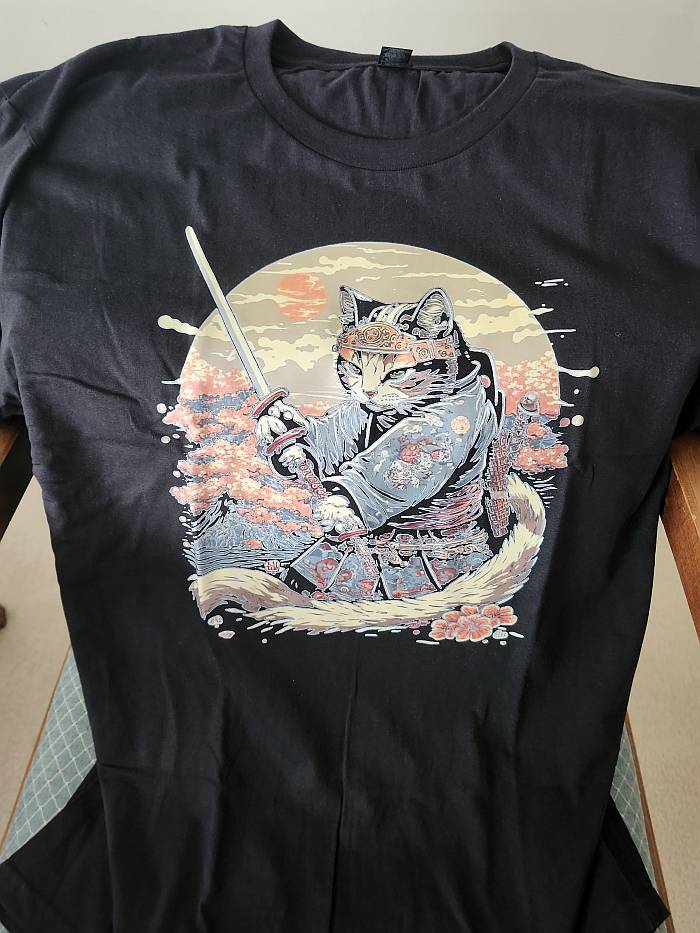 samurai cat T shirt