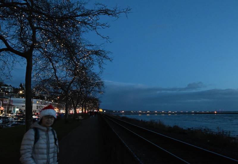 Whit Rock, BC, pier and Christmas lights